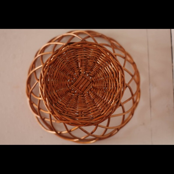 Vintage Woven Rattan Basket Boho Farmhouse - Picture 3 of 5